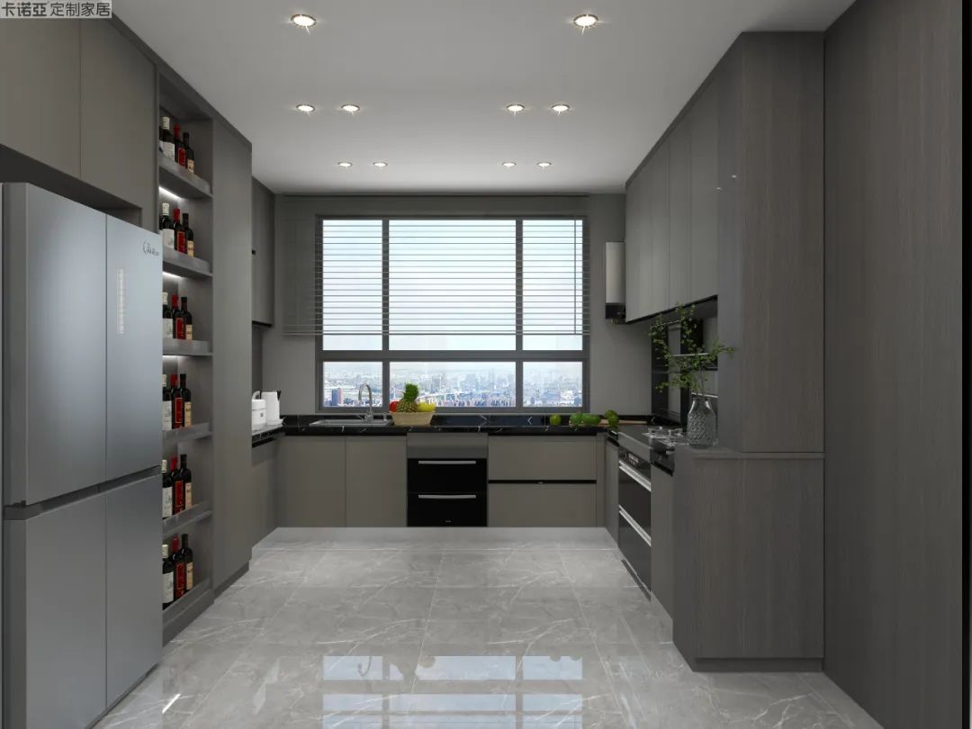 无拉手门板设计,使整体立面美观协调 无拉手门板设计,使整体立面美观协调