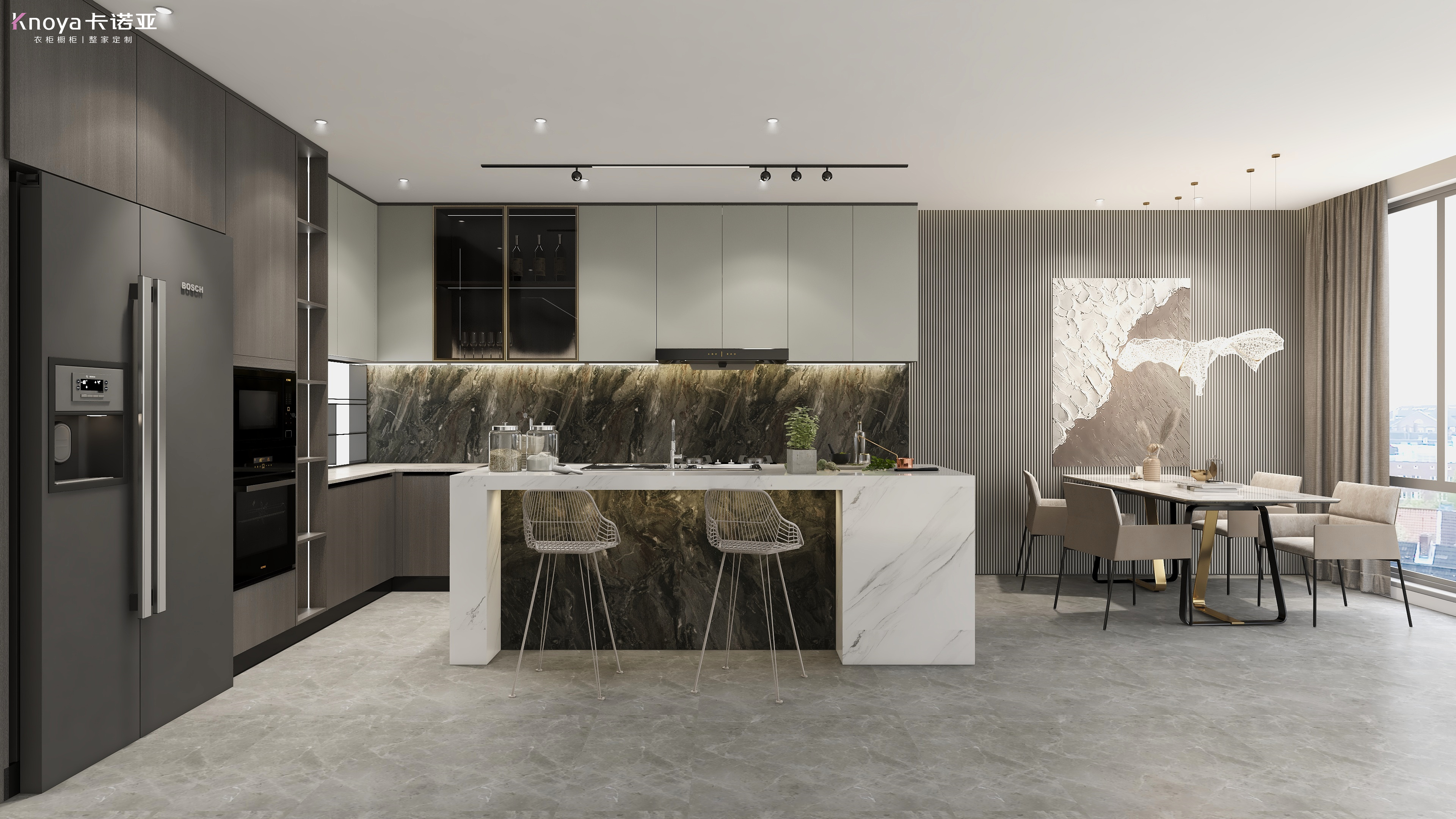 L型厨房结合岛台 L型厨房结合岛台